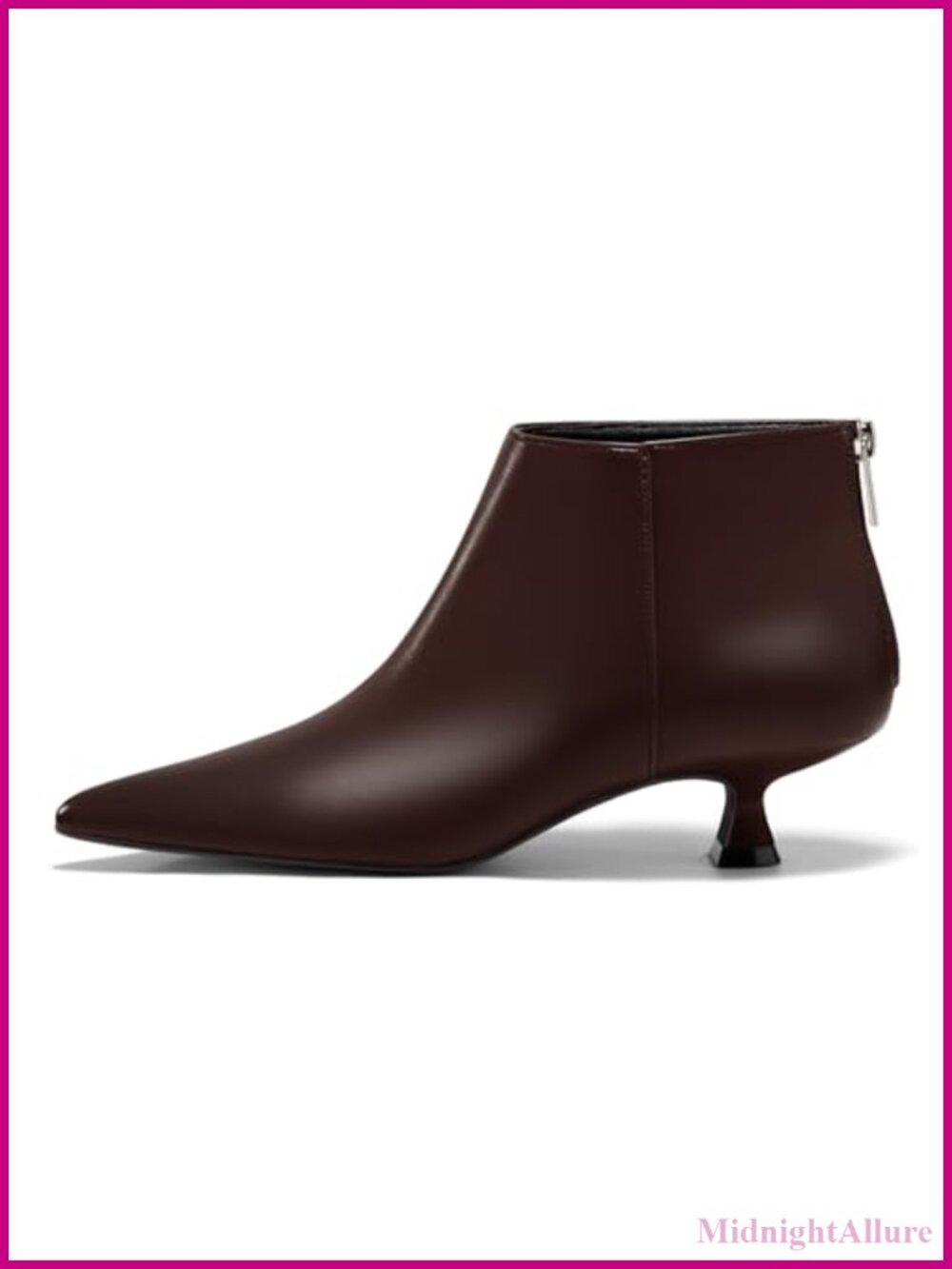 Womens Kitten Heel Ankle Booties Pointed Toe Back Zipper Fall Shoes